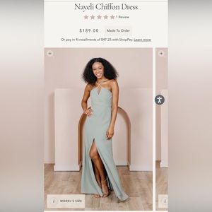 Revelry Nayeli chiffon dress silver sage